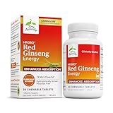 Terry Naturally HRG80 Red Ginseng Energy - Support Healthy Energy & Focus - Herbal Supplement with Korean Red Ginseng Root Powder - Vegan Tablets to Aid Healthy Endurance - 30 Chewable Tablets