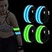 Sinwind 4 PCS Brassard Lumineux LED, Brassards LED Réfléchissant, Brassards LED Étanche et Réglable pour Bras, Poignet, Cheville, Jambe Course, LED Courir Bracelet (Bleu+Vert)