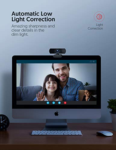 Victure 1080P Webcam Privacy Cover, Dual Stereo Microphones PC Camera, Full HD Video Camera for Computers PC Laptop Desktop, USB Plug and Play, Conference Study Video Calling