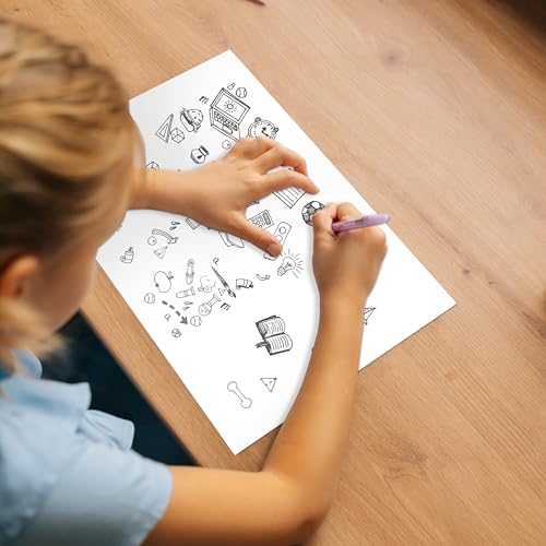 AMIGO Selbstklebende Whiteboard-Folie - Enthält eine Rolle Selbstklebender Whiteboard Folie und 1 Whiteboard-Marker,für Kinder Heimwerken Funktioniert Schule Klassenzimmer Zuhause Büro 44cm x 2m