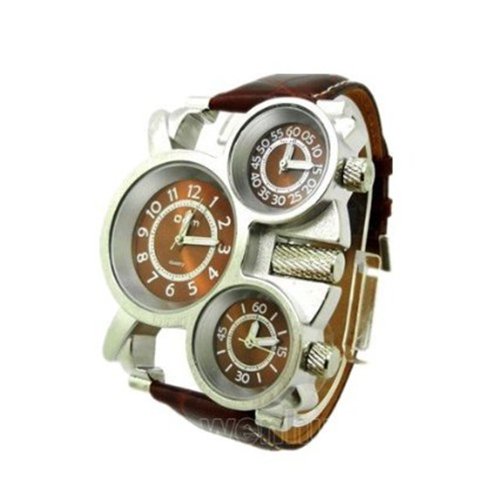 Oulm montre à quartz pour homme avec mouvement/boussole/thermomètre Cadran (café)