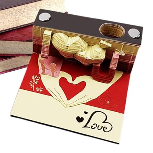 3D付箋 | 非粘着性ポストノート彫刻プランナー ヴィンテージパターンメモ帳 ホームオフィス 教室 デスクトップ クリスマス 女性 大人