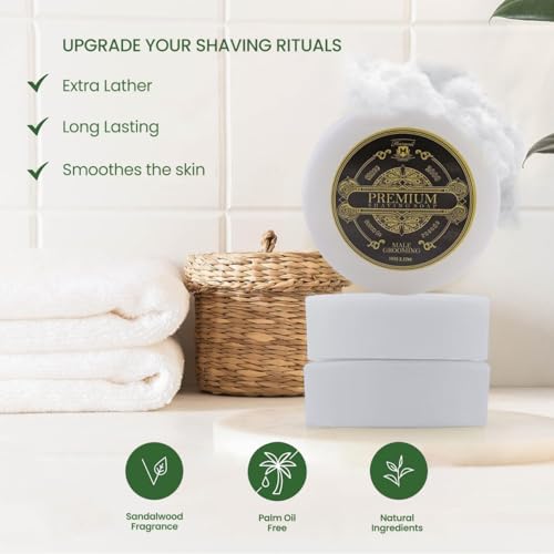Haryali London, Shaving Soap for Men – Traditional Wet Shaving Soap Refill Bar – Creamy Lather Shave Soap – Suitable for All Skin Types – Sandalwood Fragrance 100g - Image 2