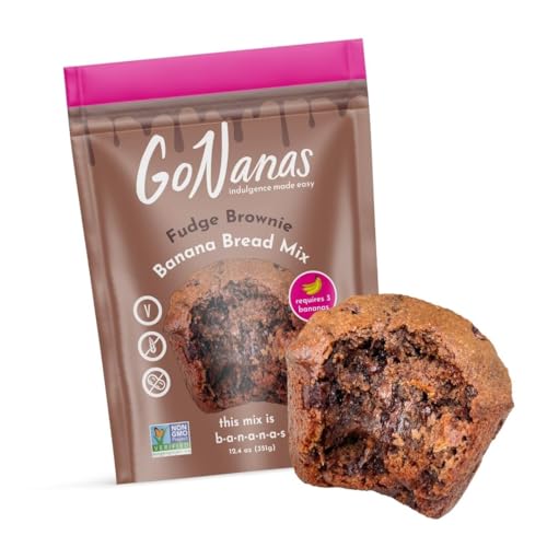 GoNanas Fudge Brownie Oat Flour Banana Bread Mix, Suitable for Pl...