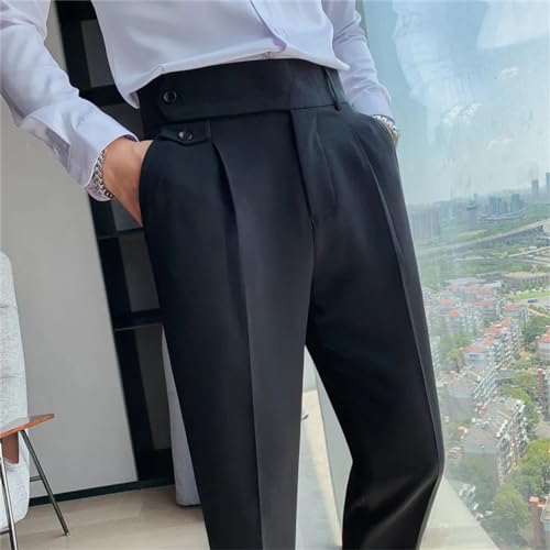 Generic British Dress Pants for Men Clothing Fashion High Waist Pants Elegant Business Formal Wear Trousers3