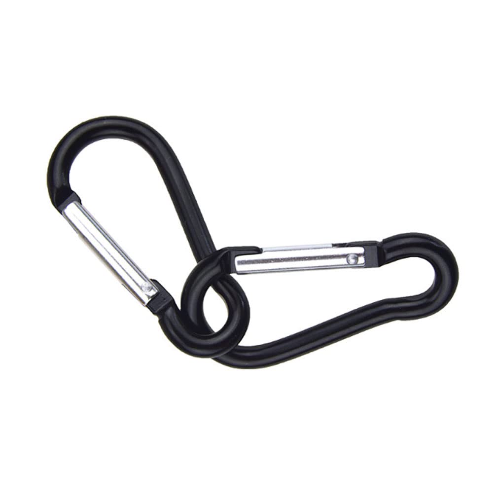 Lot De 20 Petits Mousquetons En Aluminium - Charge Maximale - Pour L'extérieur, Le Camping, Les Voyages, La Randonnée - Noir
