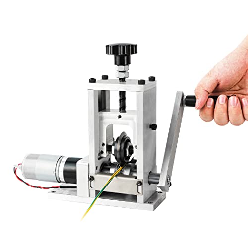 Hanchen ワイヤーストリッパー 電動型 Φ0.5-8mmワイヤー適用 スムーズに剥ける ネジ卓上固定可能 小型軽便 ハンドル付 ケーブル剥離機 電線の被覆剥がし/カット/切断 銅線のリサイクル用 業務用 日本語説明書付き