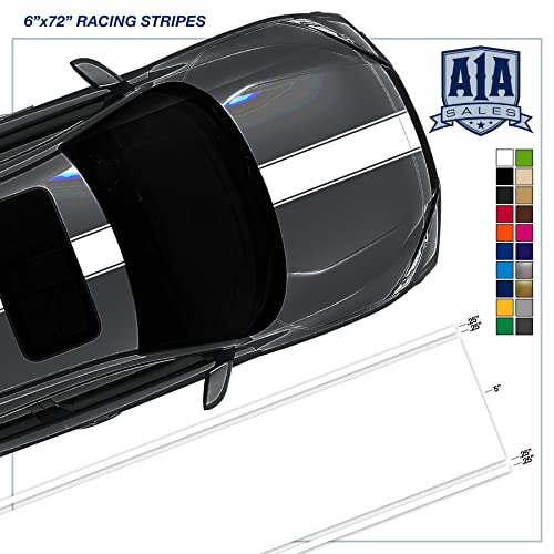 A1A Sales 6"X72" Vinyl Racing Stripes Decal Tape Sticker Car Trailer Boat 651 (White) #TOP1