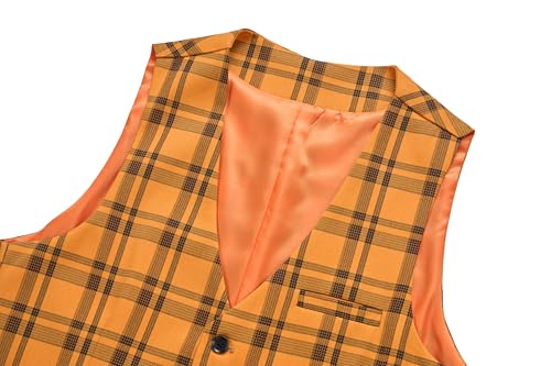 Men's Slim Fit Plaid Suit Vest - Lightweight Checkered V-Neck Waistcoat for Wedding, Business, Prom & Casual Occasions2