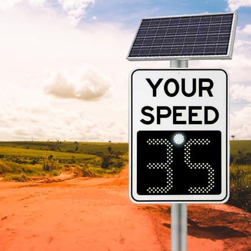 24"x35" Solar Powered Speed Limit Sign, Aluminum Radar Feedback Display with Flashing Snowflake Lights, Ideal for Speed-Limited Roads, Yellow, 60x90cm