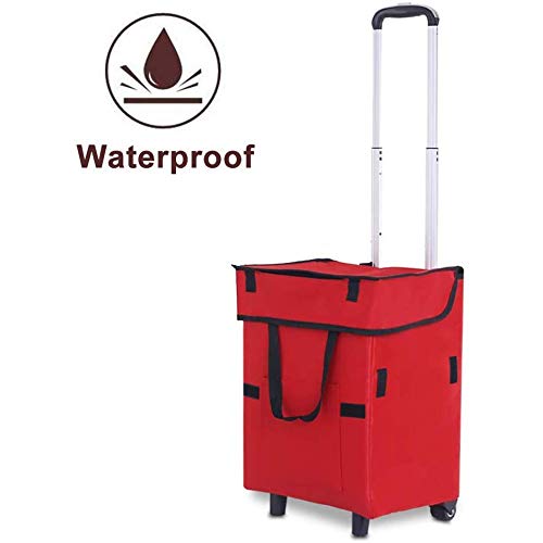 TGhosts Shopping Cart, Foldable Shopping Trolley Bag Cart Dual Wheel, Portable Reusable Tug Bag Multi-Function Storage Bag With Wheels, Luggage Shoulder Hand Bag Cart With Folding Handy Travel Bags,41