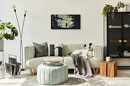 Horloge sur toile silencieuse pour chambre déco ruines