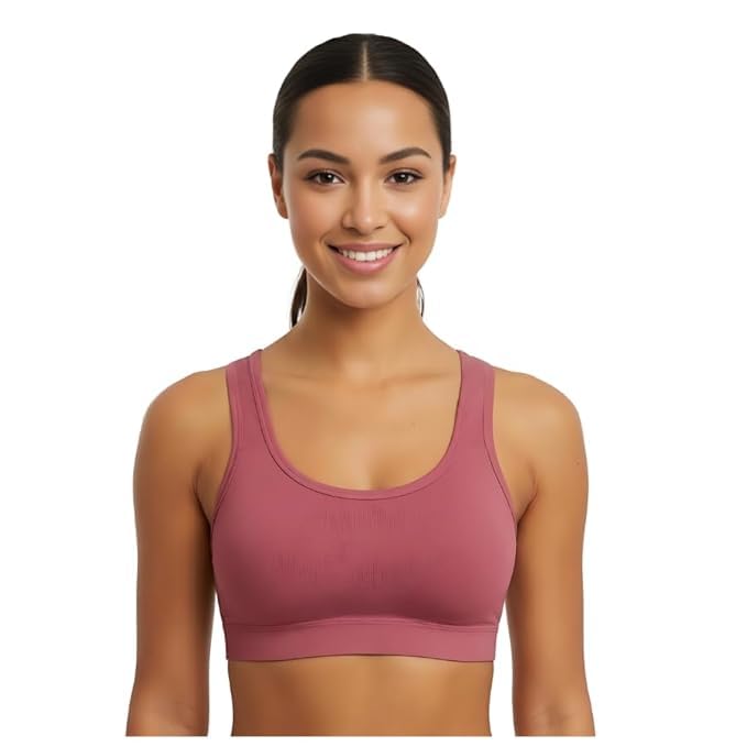 v kanya Sports Bra for Women, Seamless Non-Padded Wirefree Bra Size 34 |Pink-picture-27