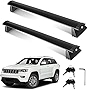 AUTOSAVER88 Roof Rack Cross Bars Compatible for 2011-2021 Jeep Grand Cherokee with Chrome/Black Grooved Side Rails, Rooftop Aluminum Crossbars Luggage Cargo Carrier Bag Bike