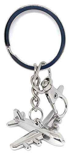 Aura Gift Keychain Keyring for Co Pilot Flight Attendent Air Hostess Host Captain Commander Metal Keyring for Bike Car Keys Silver Keychain