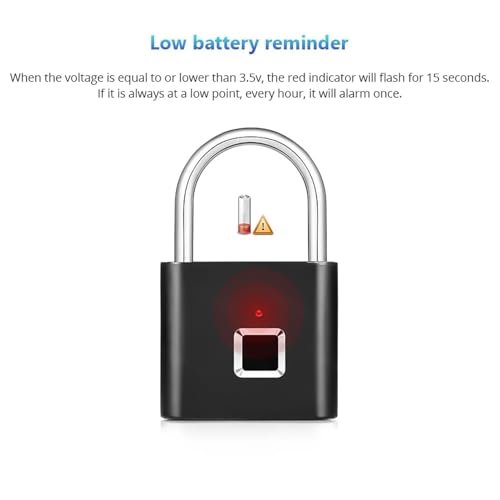 Image of AERYS Smart Lock Fingerprint Biometric Padlock | Keyless&Password-Free Access | Stores 20 Fingerprint | Waterproof Metal Lock for Home,Office Security