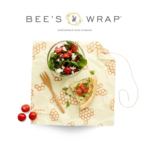 Bees-Wrap-Reusable-Beeswax-Food-Wraps-Made-in-the-USA-Eco-Friendly-Beeswax-Wraps-for-Food-Sustainable-Food-Storage-Containers-Organic-Cotton-Food-Wraps-Sandwich-Wrap-for-Bread-Honeycomb-Pattern