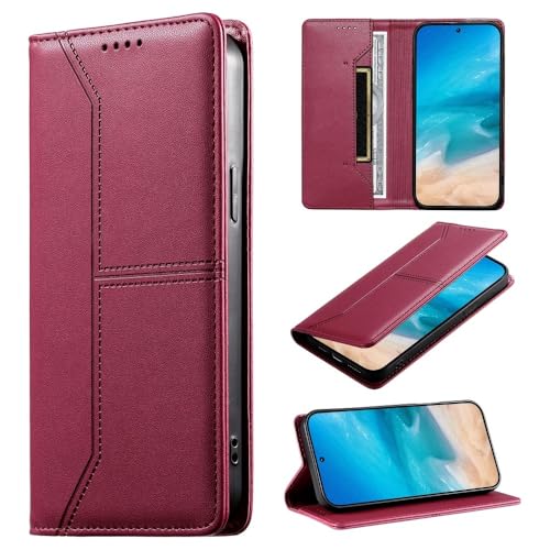 Étui pour Samsung Galaxy A53 5G rouge en cuir avec clapet magnétique
