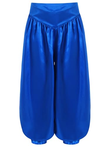 Alvivi Kids Boys Girls Satin Bloomers Belly Dance Pants Harem Loose Baggy Trousers Arab Prince Costume Dancewear