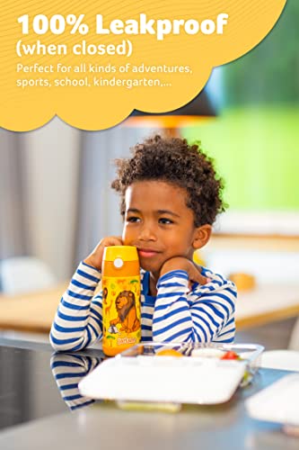 Jarlson Kids Water Bottle with Straw, Stainless Steel Vacuum Flask, BPA Free and Leakproof, for School, Sports, Nursery, 350 ml