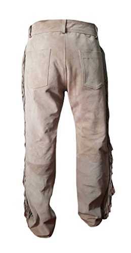 Classyak Men's Western Suede Leather Fringed Pant2