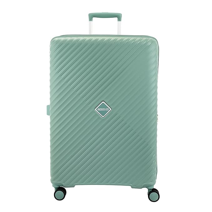 Image of American Tourister Set (55+68+79 CM) Check-in Trolley Bag with Combination Non TSA Lock & 8 Wheels Hard-Sided PC Medium Suitcase /Trolley Bag with Double Spinner Wheels /Luggage for Men & Women (Green)
