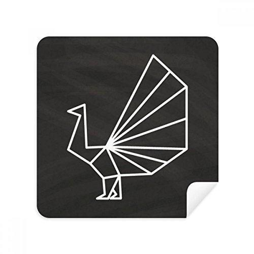 Chiffon de nettoyage lunettes suède et écran de téléphone origami peacock
