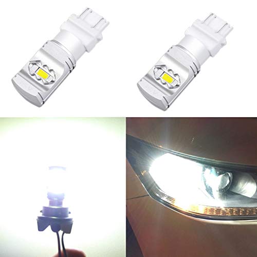 Alla Lighting 3800lm T25 3156 3157 White LED Bulbs Xtreme Super Bright 3056 3057 3457 3157 LED Bulb ETI 56-SMD 6000K Xenon LED 3157 Bulb for Turn Signal Back-Up Reverse DRL Brake Stop Tail Light (2pc)