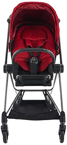 Cybex Mios 2 Complete Stroller, One-Hand Compact Fold, Reversible Seat, Smooth Ride All-Wheel Suspension, Extra Storage, Adjustable Leg Rest, True Red Seat With Chrome/Black Frame #TOP1