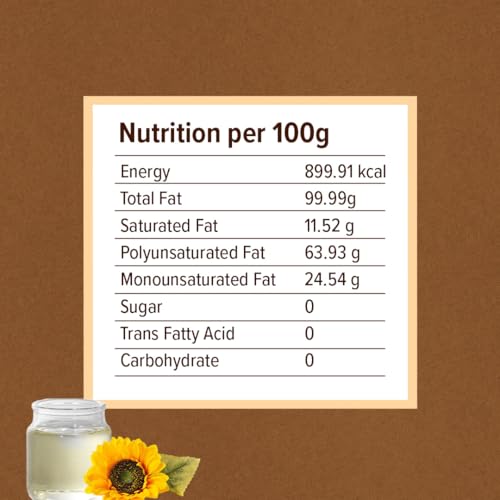 Image of Conscious Food Cold Pressed Sunflower oil in PET bottle | 1000 ML | High in Antioxidants, Delicious & Healthy | Pack of 2