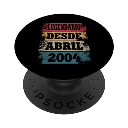 Legendario Desde Abril 2004 - Cumpleaños 20 Años PopSockets PopGrip Intercambiable