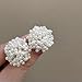 Statement Vintage Pearl Beads Cluster Stud Earrings for Women Dainty, Charm Boho Beaded Pearls White Big Round Ball Earring Y2k Party Prom Jewelry Gift (White)
