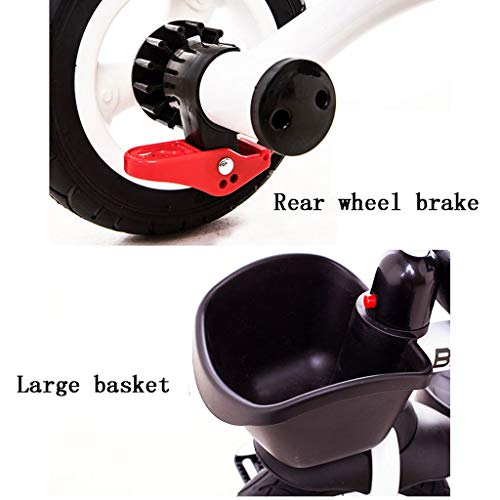 Moolo Children's Bicycle,3-Wheel Folding Baby 1-3-5 Years Old Trolley Self-Propelled Stroller Reversible Portable Awning Rain (Color : Red) #TOP3