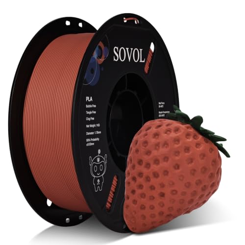 Image of Sovol 3D Printer Matte PLA Filament 1.75mm 1KG (2.2lbs), Coral Red