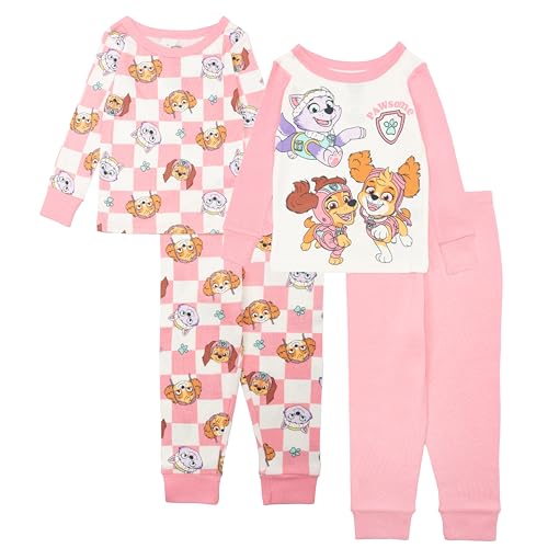 Nickelodeon unisex-child Paw Patrol | Baby Shark | Blue's Clues & You 4-piece Snug-fit Cotton Pajama Set
