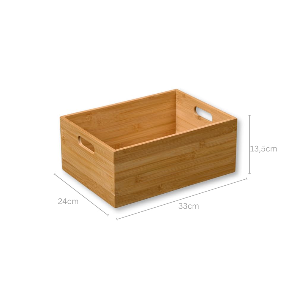 Kesper | pudełko do przechowywania, możliwość układania w stos, materiał: bambus z certyfikatem FSC®, wymiary: szer. 33 x gł. 24 x wys. 13,5 cm, kolor: brązowy | 57402