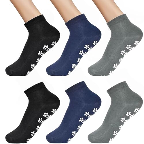 KHDULQ 3 Pares Calcetines Antideslizantes Mujer,Calcetines Pilate...