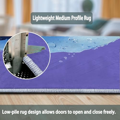 Tapis animal pingouin violet lavable en machine et antidérapant - 6