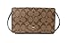 COACH Signature Fold-Over Clutch Crossbody Khaki/Black One Size