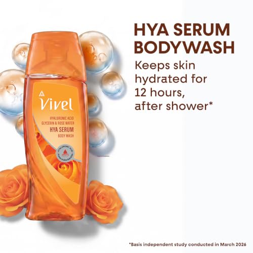 Image of Vivel Hya Serum Hydrating Body Wash 200ml|Hyaluronic Acid, Glycerin & Rose Water|Deep Intense Daily Hydration Shower Gel|Improve Dry Rough Skin Texture |Dermat Recommended |No Paraben|For Men & Women