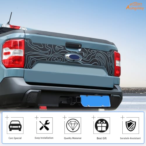 Image of Rear Trunk Tailgate Panel Decal Sticker Wrap for Ford Maverick 2022-2026 | Aunginsy Pickup Truck Rear Tailgate Door Panel Terrain Graphics Precut Vinyl Decal Decorative Sticker Protection Accessories