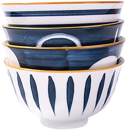 Amazon.com | Japanese Rice Bowls set of 4, Ceramic Rice bowls for Rice ...