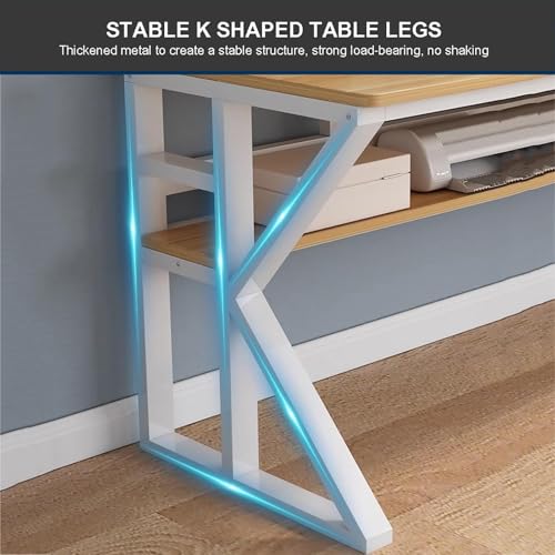 Przestronne biurko z HH - Lar Writing Wortat Steel e Multi-Shelf & Pegboard do gier biurowych i nauki, nowoczesny design i funkcjonalność
