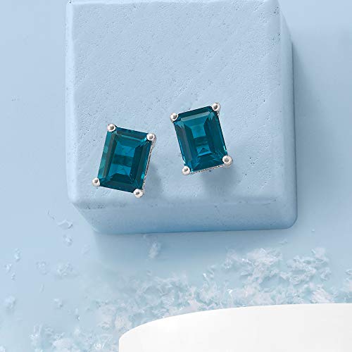 Ross-Simons 3.00 ct. t.w. London Blue Topaz Stud Earrings in Sterling Silver3