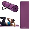 Gaiam Essentials Thick Yoga Mat Fitness & Exercise Mat with Easy-Cinch Carrier Strap, Purple, 72"L X 24"W X 2/5 Inch Thick, 10mm #1