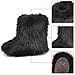 qenqenr Fashion Fur Boots,Flat Heel Comfy Plush Warm Snow Booties,2025 Winter Outdoors Furry Boots,Mid-Calf Faux fur Boot for Women.