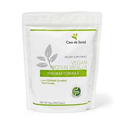 Low FODMAP Certified Vegan Protein Powder for IBS & SIBO Gluten & Dairy Free Soy Free Sugar & Grain Free Low Carb All Natural Gut Health Food, Superfoods, Stevia, Monk Fruit - Casa de Sante (Vanilla)