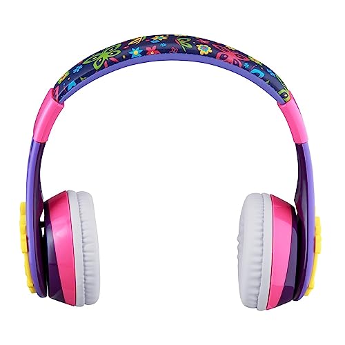 eKids Disney Encanto Kids Bluetooth Headphones, Wireless Headphones with Microphone Includes Aux Cord, Volume Reduced Kids Foldable Earphones