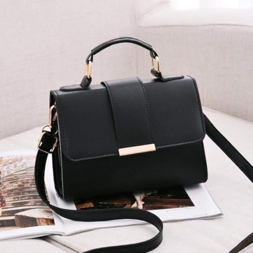 Summer Fashion Women Bag Leather Handbags PU Shoulder Bags Small Flap Crossbody Bags for Women Messenger Bags,Black4