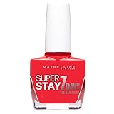 Lieferumfang: 7 Tage Halt mit dem Forever Strong Finish Nagellack, leuchtendes Rot, 1x10ml, Profi Pinsel passt sich der Nagelform an, Schminke in bester L'Oréal Maybelline New York Qualität